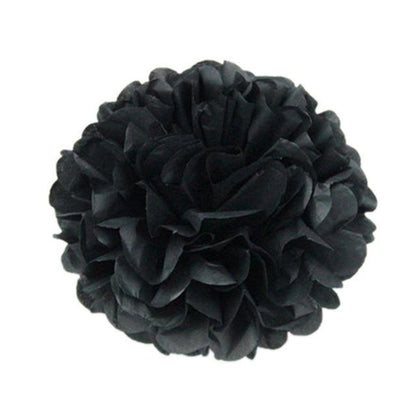 5pcs 6"-10" Tissue Paper Pompoms Wedding Baby Shower Birthday Party Pom Poms Toy - Black 10cm 4inch - Asia Sell