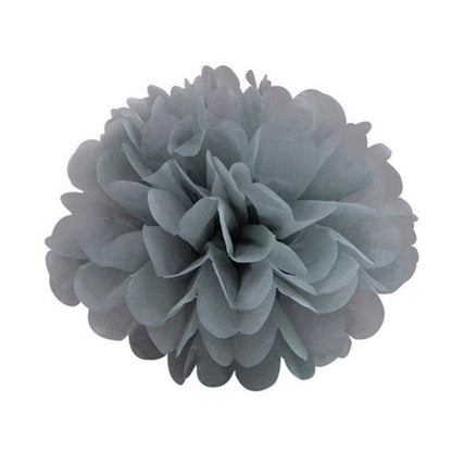 5pcs 6"-10" Tissue Paper Pompoms Wedding Baby Shower Birthday Party Pom Poms Toy - Gray 10cm 4inch - Asia Sell