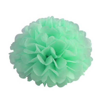 5pcs 6"-10" Tissue Paper Pompoms Wedding Baby Shower Birthday Party Pom Poms Toy - Mint green 10cm 4inch - Asia Sell