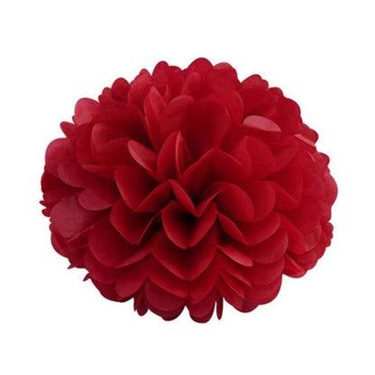 5pcs 6"-10" Tissue Paper Pompoms Wedding Baby Shower Birthday Party Pom Poms Toy - Red 10cm 4inch - Asia Sell