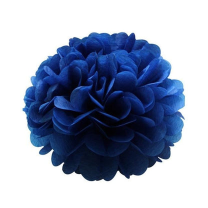 5pcs 6"-10" Tissue Paper Pompoms Wedding Baby Shower Birthday Party Pom Poms Toy - Royal Blue 10cm 4inch - Asia Sell