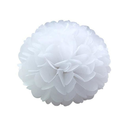 5pcs 6"-10" Tissue Paper Pompoms Wedding Baby Shower Birthday Party Pom Poms Toy - White 15cm 6inch - Asia Sell