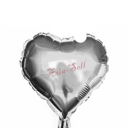 5pcs Helium or Air Heart Shape Aluminium Foil Balloons Wedding Birthday 10in | Asia Sell  -  Silver