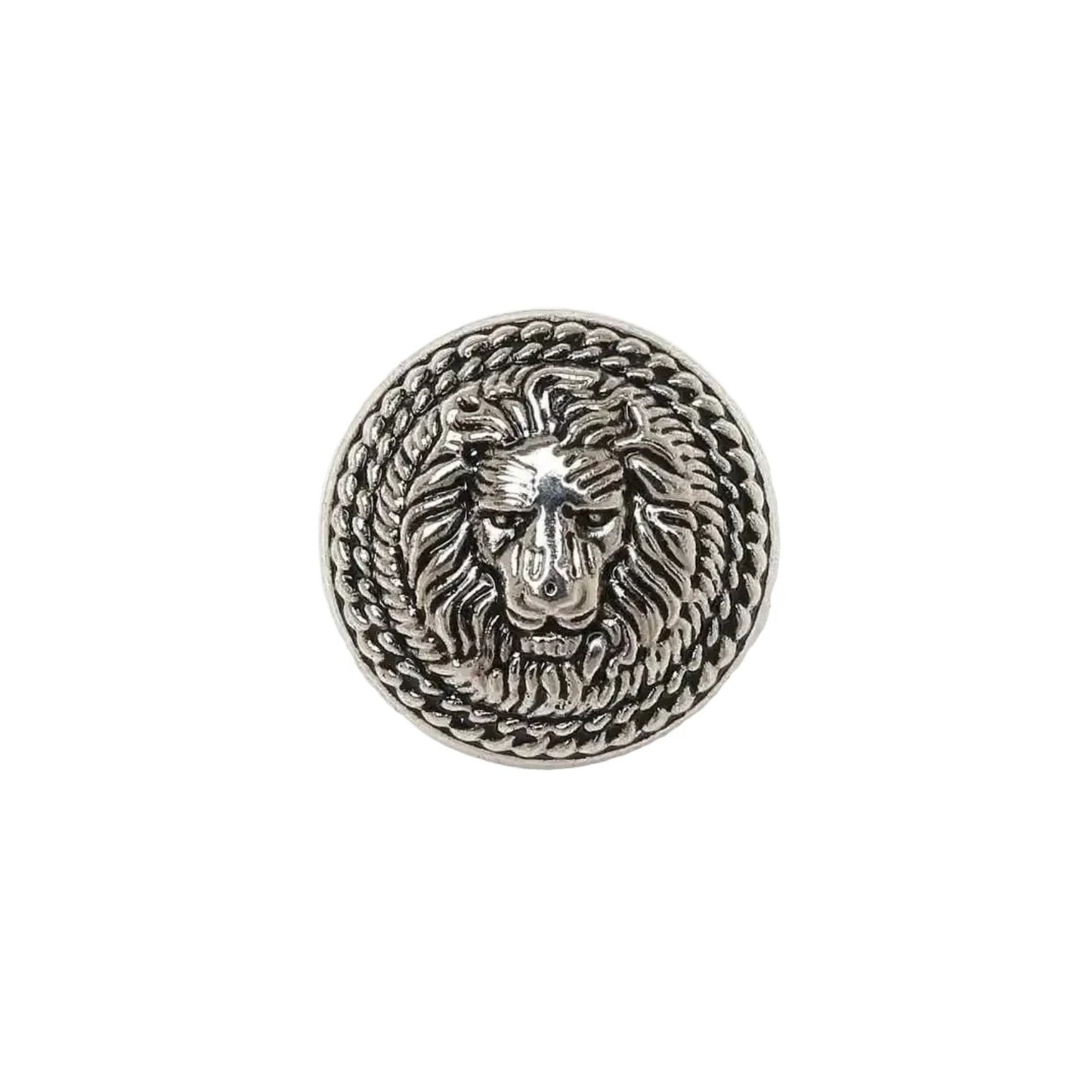 5pcs Lion Brooch for Jacket Blazer Uniform Sport Coat Clothing 11.5-25mm Metal - Lion Retro Silver 12.5mm - Asia Sell