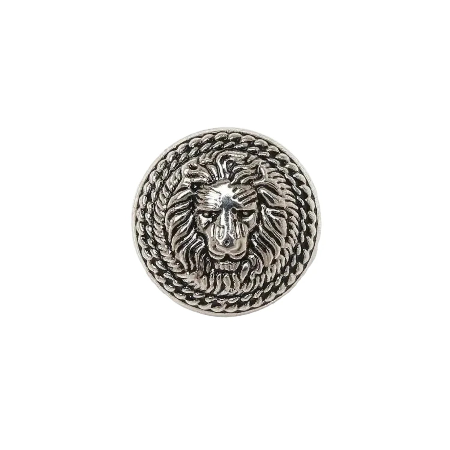 5pcs Lion Brooch for Jacket Blazer Uniform Sport Coat Clothing 11.5-25mm Metal - Lion Retro Silver 12.5mm - Asia Sell