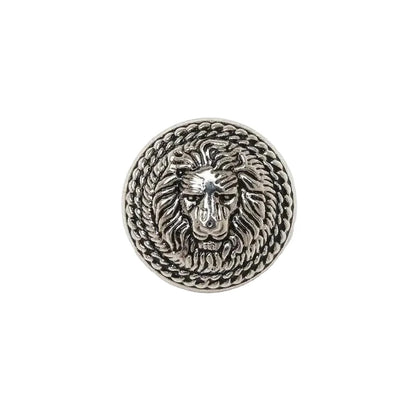5pcs Lion Brooch for Jacket Blazer Uniform Sport Coat Clothing 11.5-25mm Metal - Lion Retro Silver 12.5mm - Asia Sell