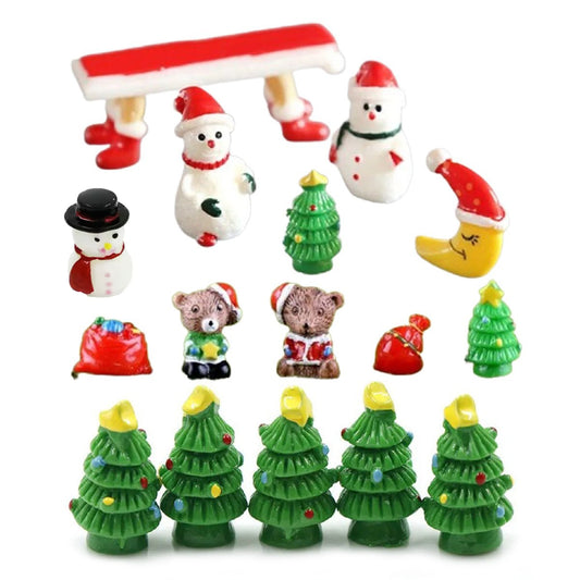 5pcs/Set Snowman Christmas Tree Bench Figurine Miniature Mini Garden Craft Toys | Main Image | Asia Sell