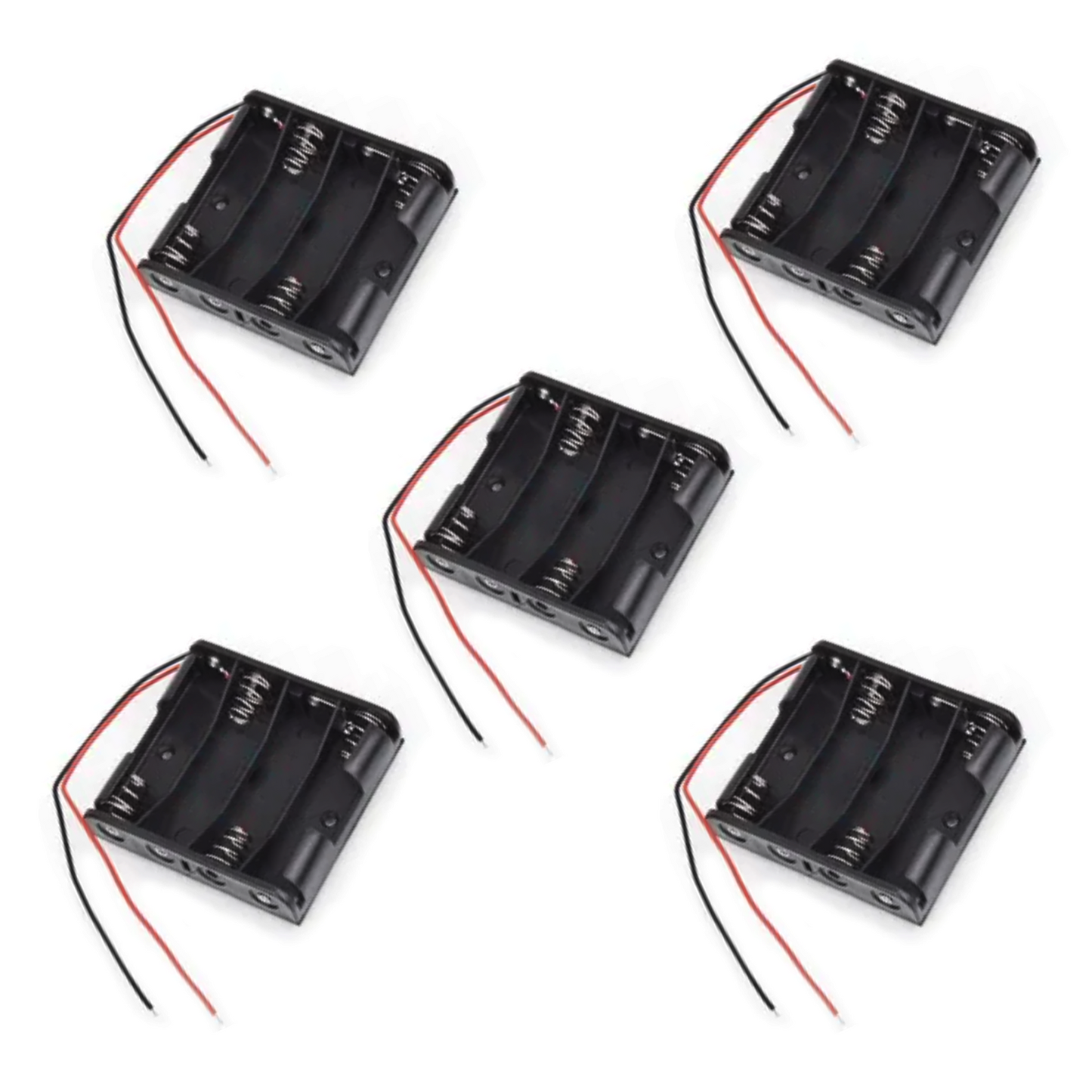 5pcs 4xAA Battery Holder AA 4x1.5V 6V Wires Cables Plastic 4 x 1.5V