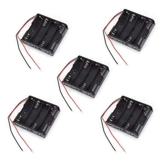 5pcs 4xAA Battery Holder AA 4x1.5V 6V Wires Cables Plastic 4 x 1.5V