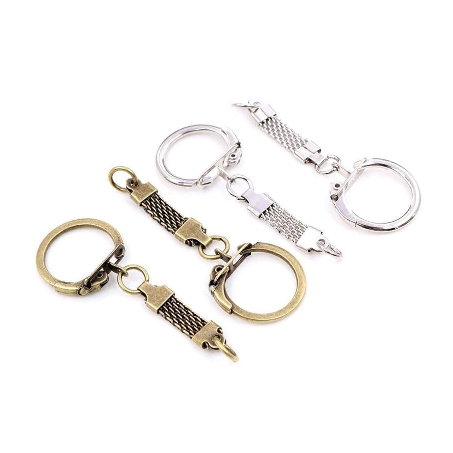 5pcs Key Ring Key Chain 60x24mm Rhodium Bronze Plated Lobster Clasps Keychain Keyrings Split - Main Image - Asia Sell