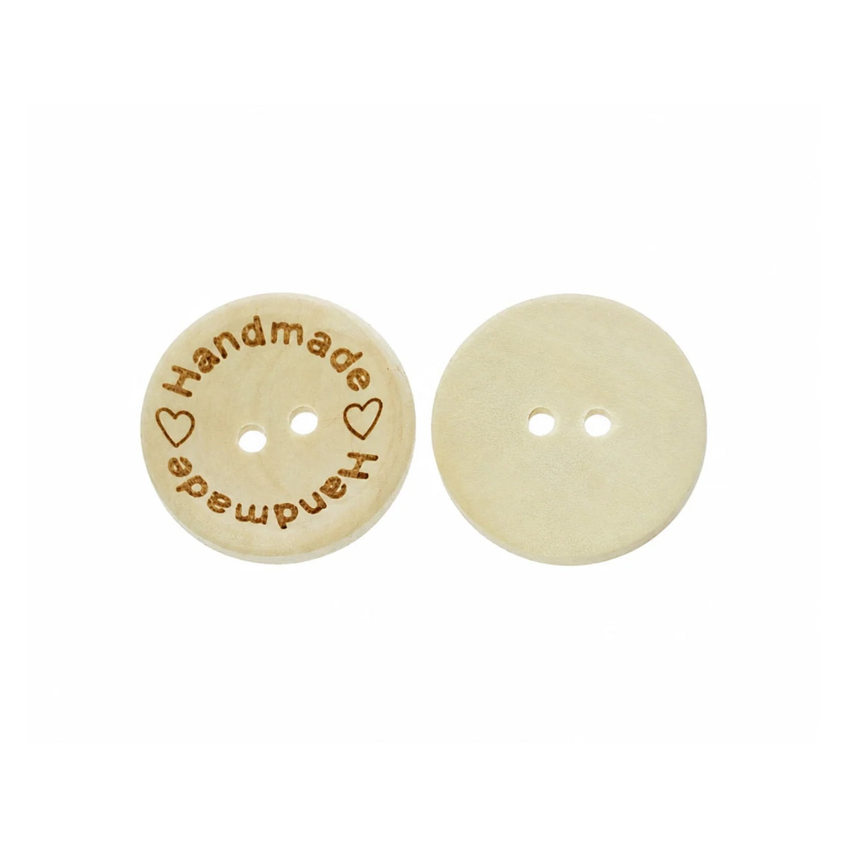 5pcs 2-Holes Handmade with Love Round Wooden Buttons Button Handmade Clothes