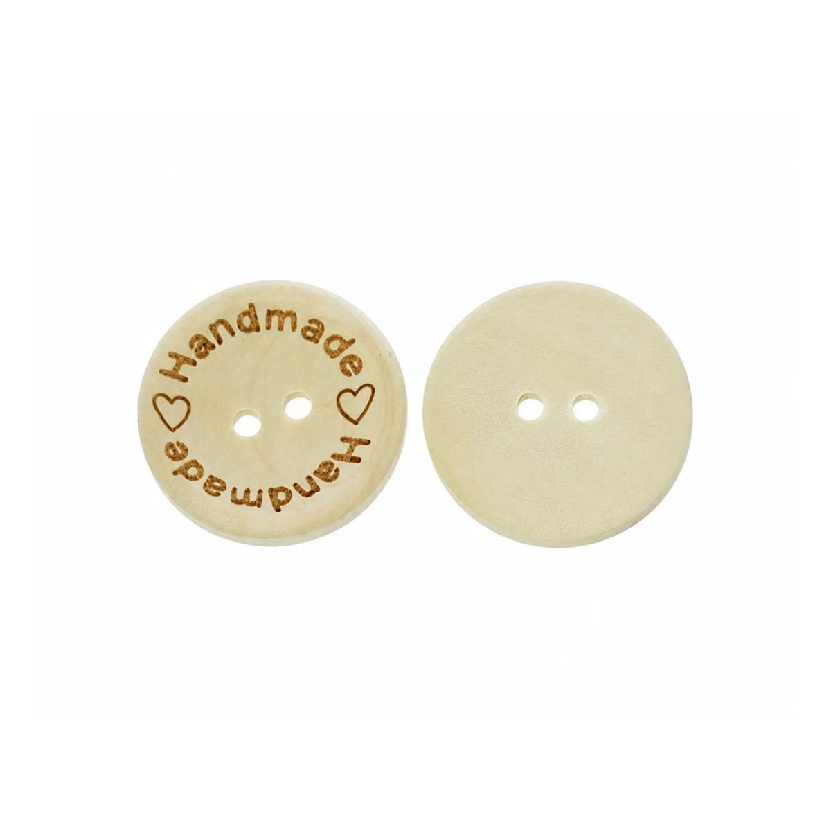 5pcs 2-Holes Handmade with Love Round Wooden Buttons Button Handmade Clothes