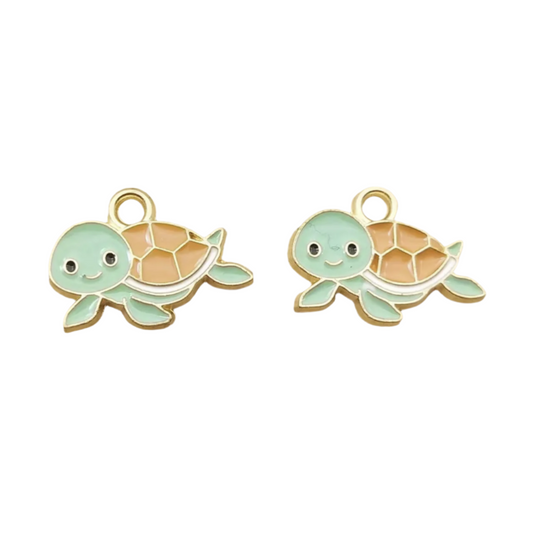 5pcs Turtle Enamel Flat Charms Pendants For Making Handmade DIY Jewellery Accessories | Main image | Asia Sell