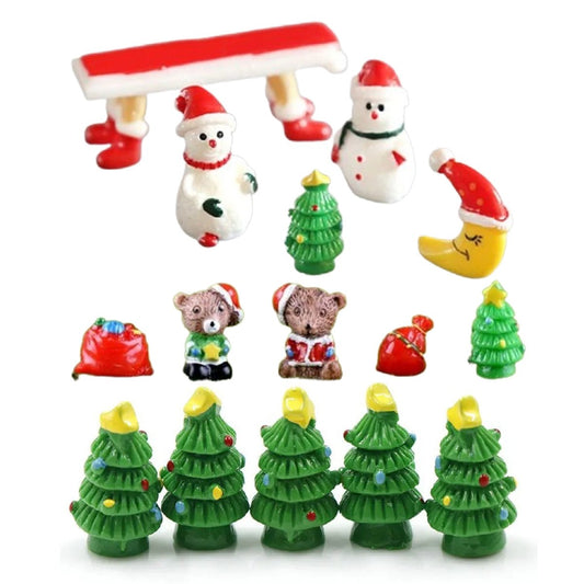 5pcs/Set Snowman Christmas Tree Bench Figurine Miniature Mini Garden Craft Toys - Christmas Trees - Asia Sell