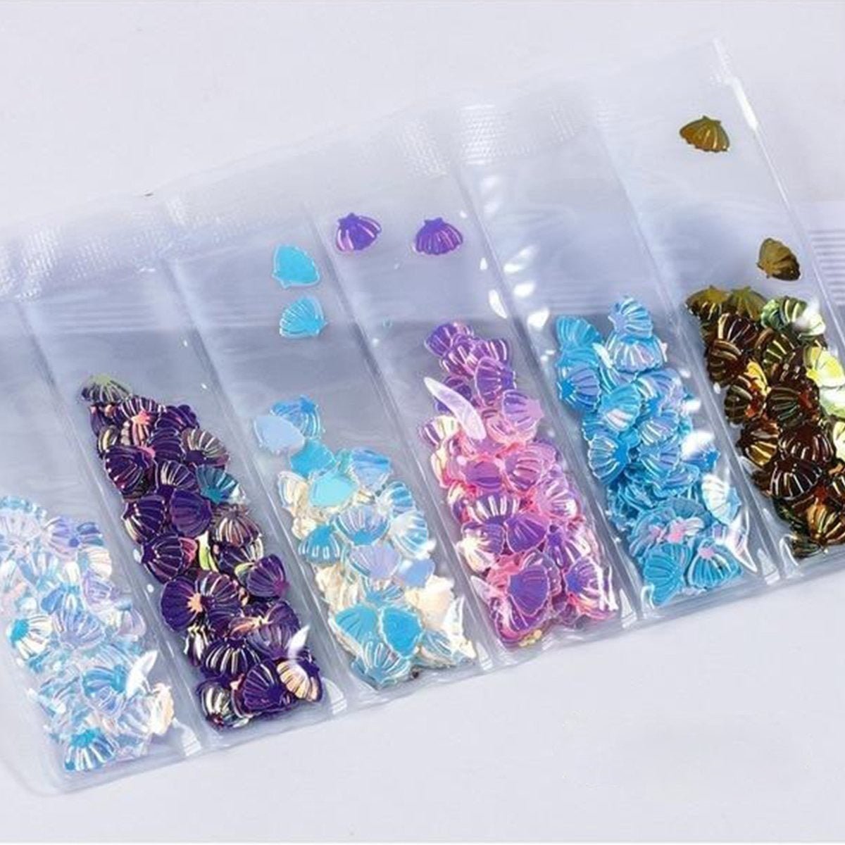 6 Bags Mixed Nail Glitter Powder Sequins Colourful Nail Flakes 10g - 5 - Asia Sell