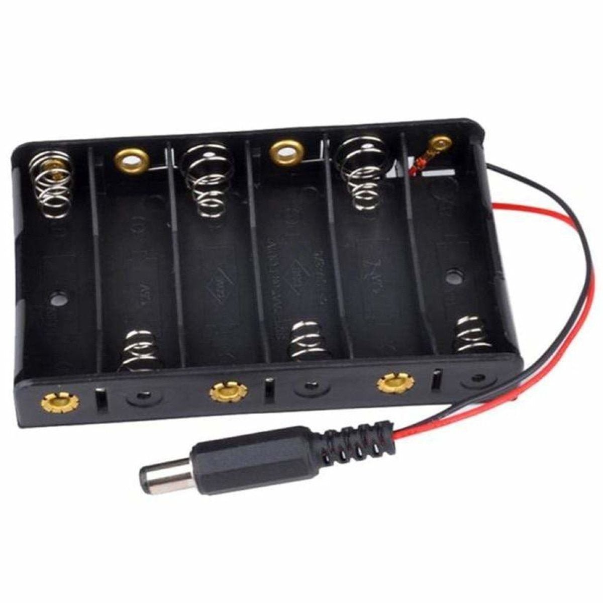 6 x AA Battery Case Storage Holder DC2.1 Power Jack Plug 6xAA 1.5V AA - - Asia Sell