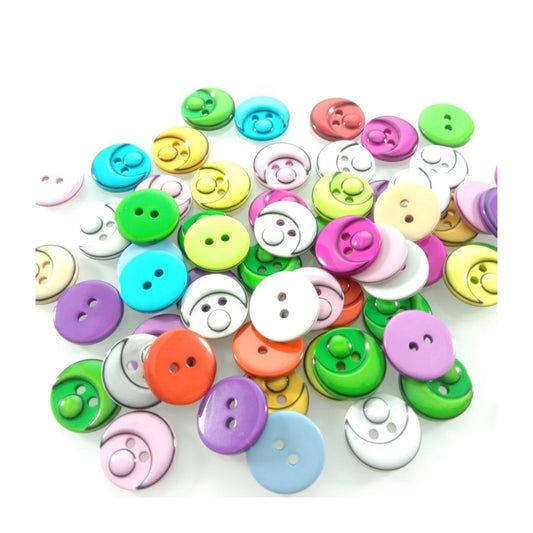 60pcs 15mm Mixed Colour Resin Buttons Cartoon Children's Apparel Sewing Accessories DIY Crafts Scrapbooking - - Asia Sell