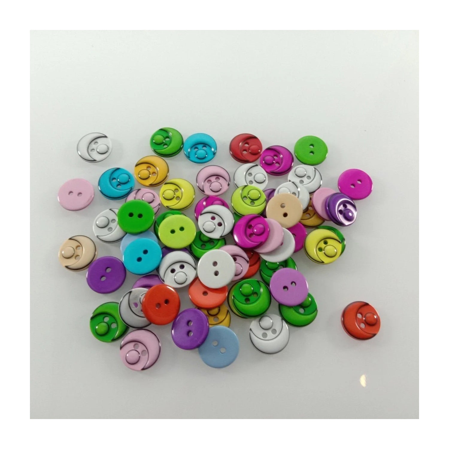 60pcs 15mm Mixed Colour Resin Buttons Cartoon Children's Apparel Sewing Accessories DIY Crafts Scrapbooking - - Asia Sell
