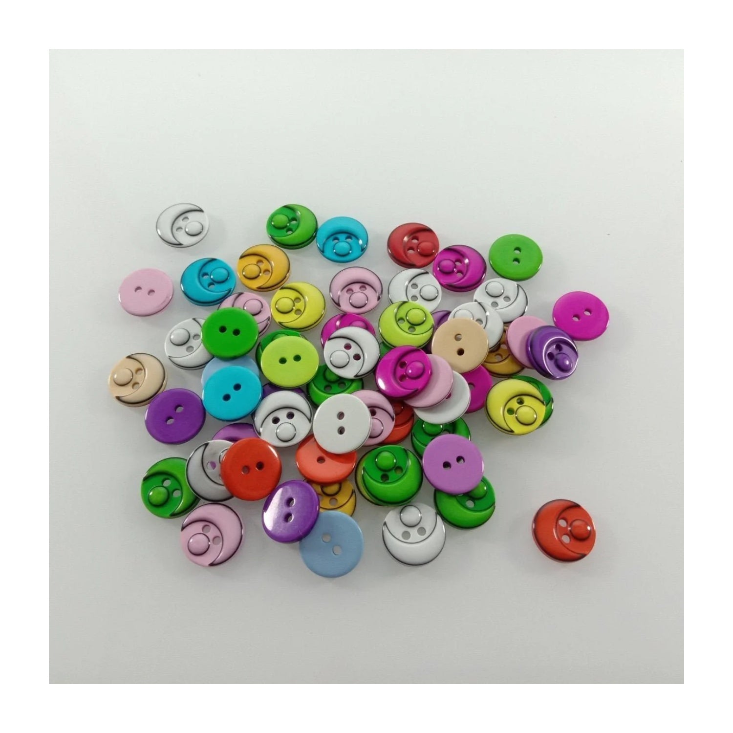 60pcs 15mm Mixed Colour Resin Buttons Cartoon Children's Apparel Sewing Accessories DIY Crafts Scrapbooking - - Asia Sell