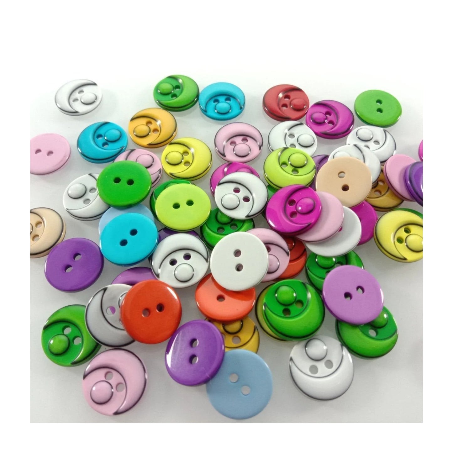 60pcs 15mm Mixed Colour Resin Buttons Cartoon Children's Apparel Sewing Accessories DIY Crafts Scrapbooking - - Asia Sell