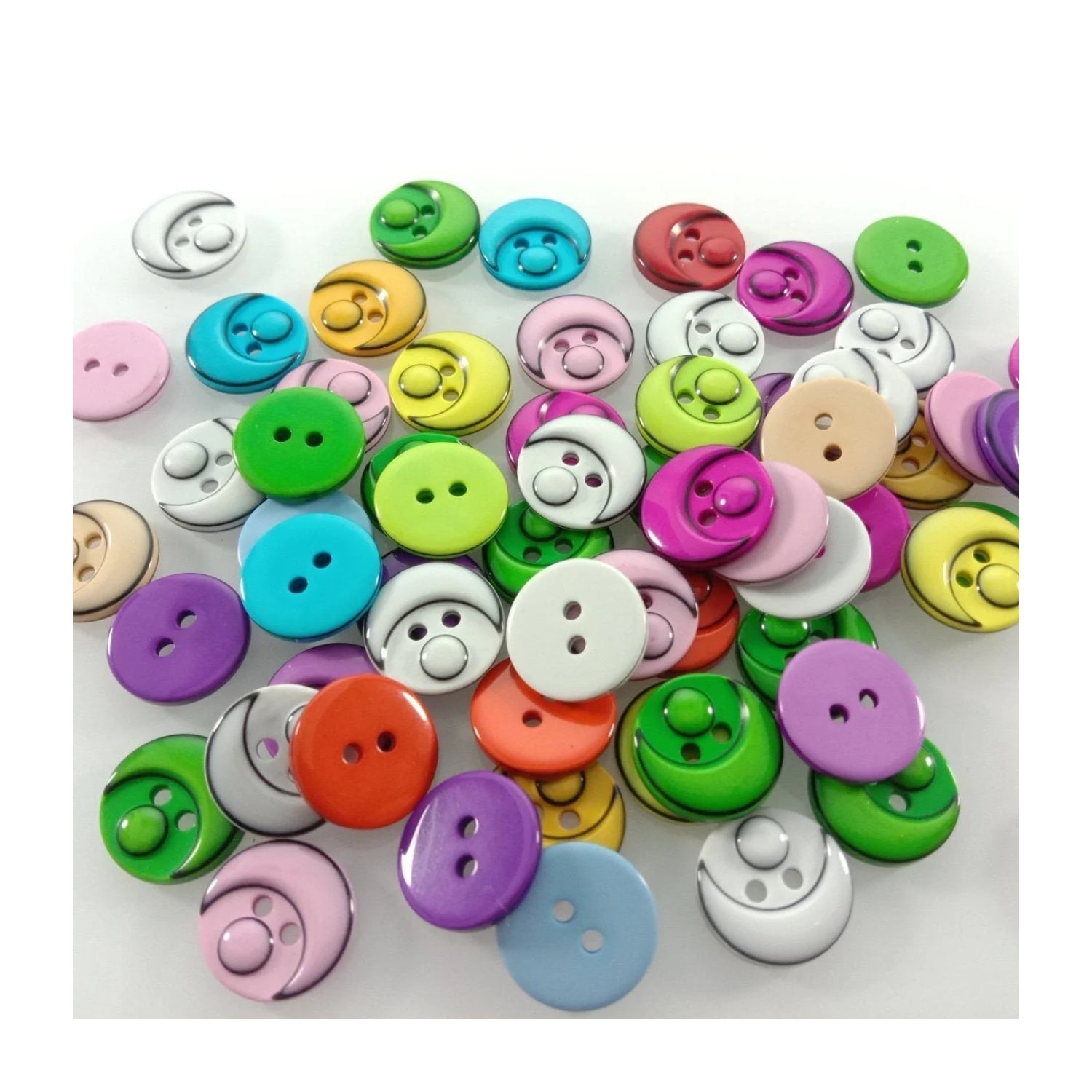 60pcs 15mm Mixed Colour Resin Buttons Cartoon Children's Apparel Sewing Accessories DIY Crafts Scrapbooking - - Asia Sell