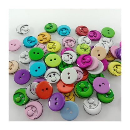 60pcs 15mm Mixed Colour Resin Buttons Cartoon Children's Apparel Sewing Accessories DIY Crafts Scrapbooking - - Asia Sell