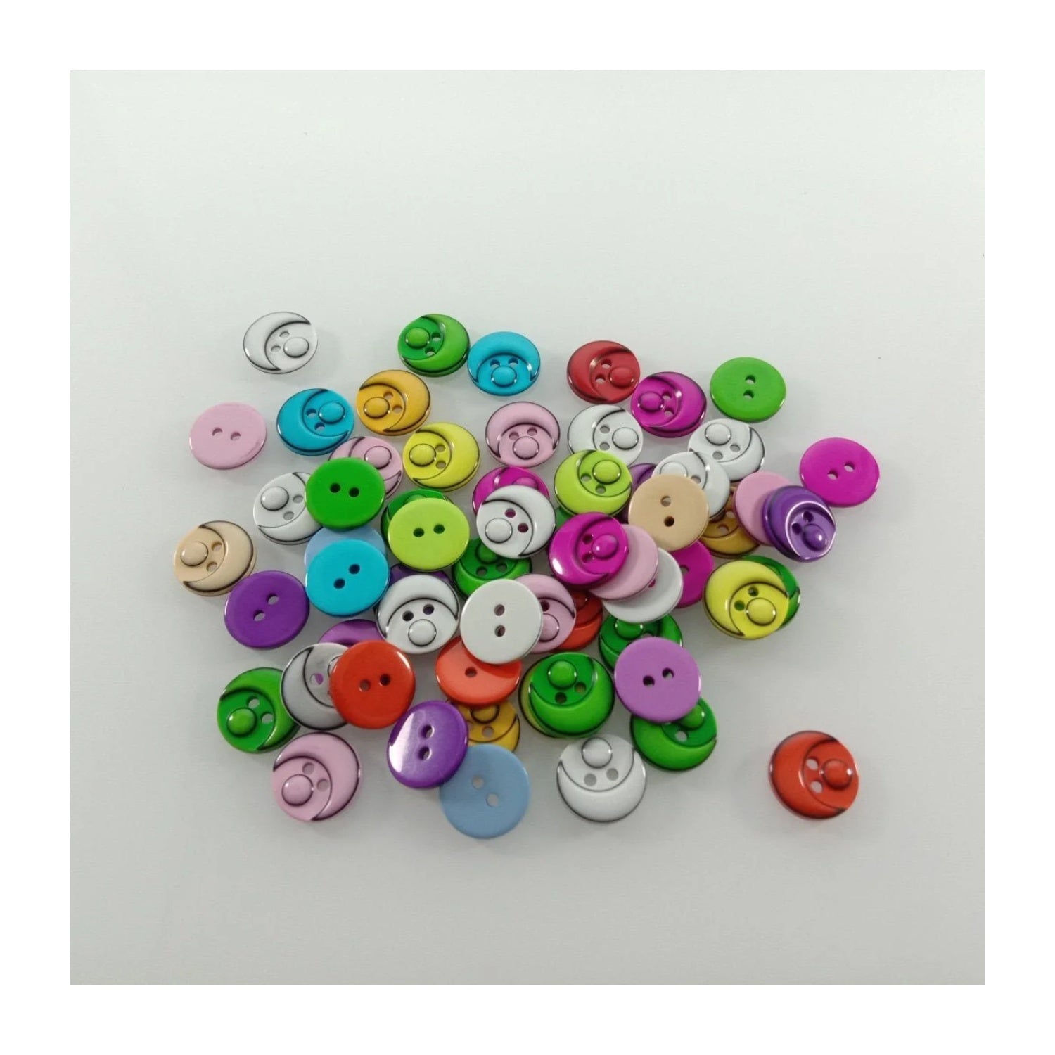 60pcs 15mm Mixed Colour Resin Buttons Cartoon Children's Apparel Sewing Accessories DIY Crafts Scrapbooking - - Asia Sell