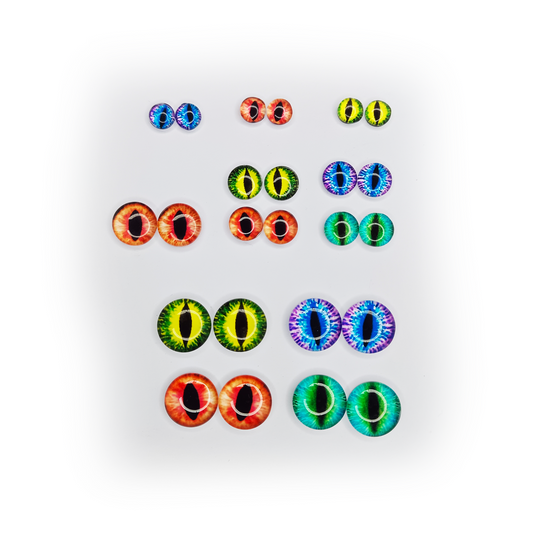 6/12pcs Cats Eyes 6mm 8mm 10mm 12mm Glass Cabochons Mixed Flat Back | Main Image | Asia Sell