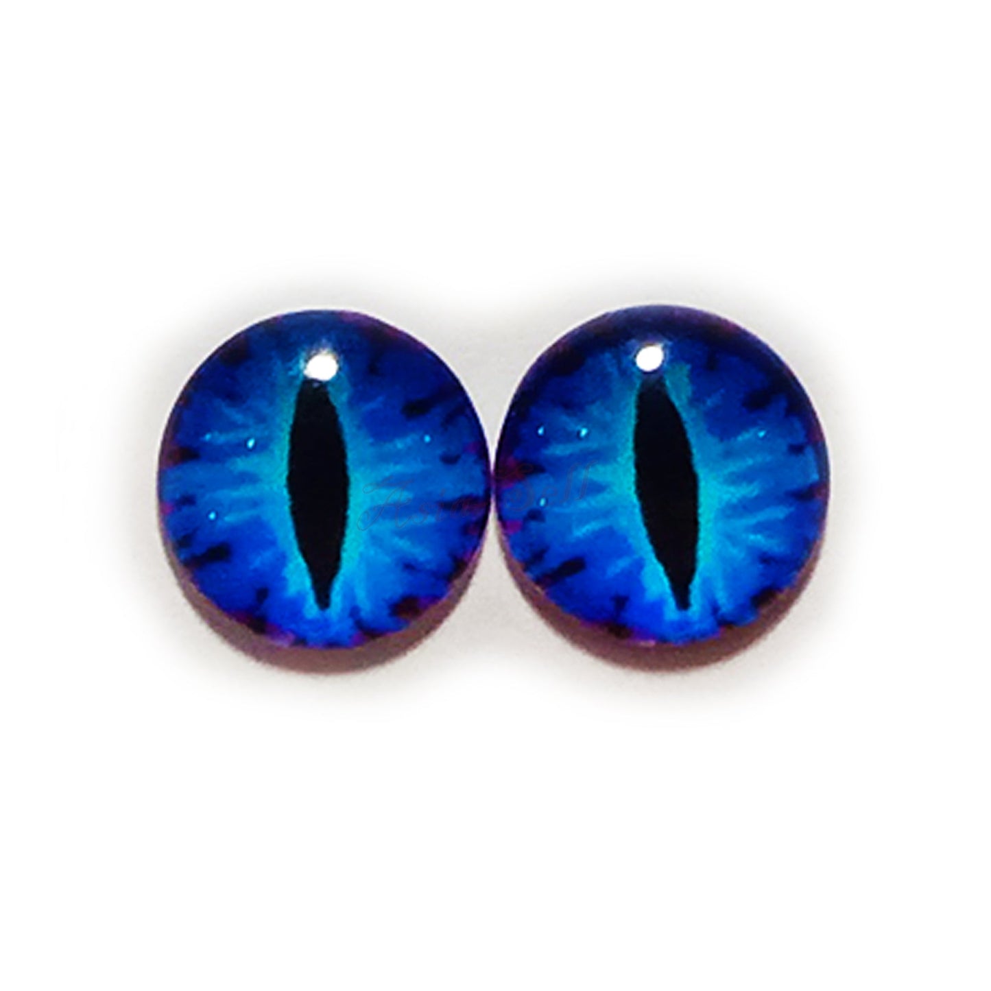 10x 6-12mm Glass Eyes - Blue Thin Pupils | Asia Sell