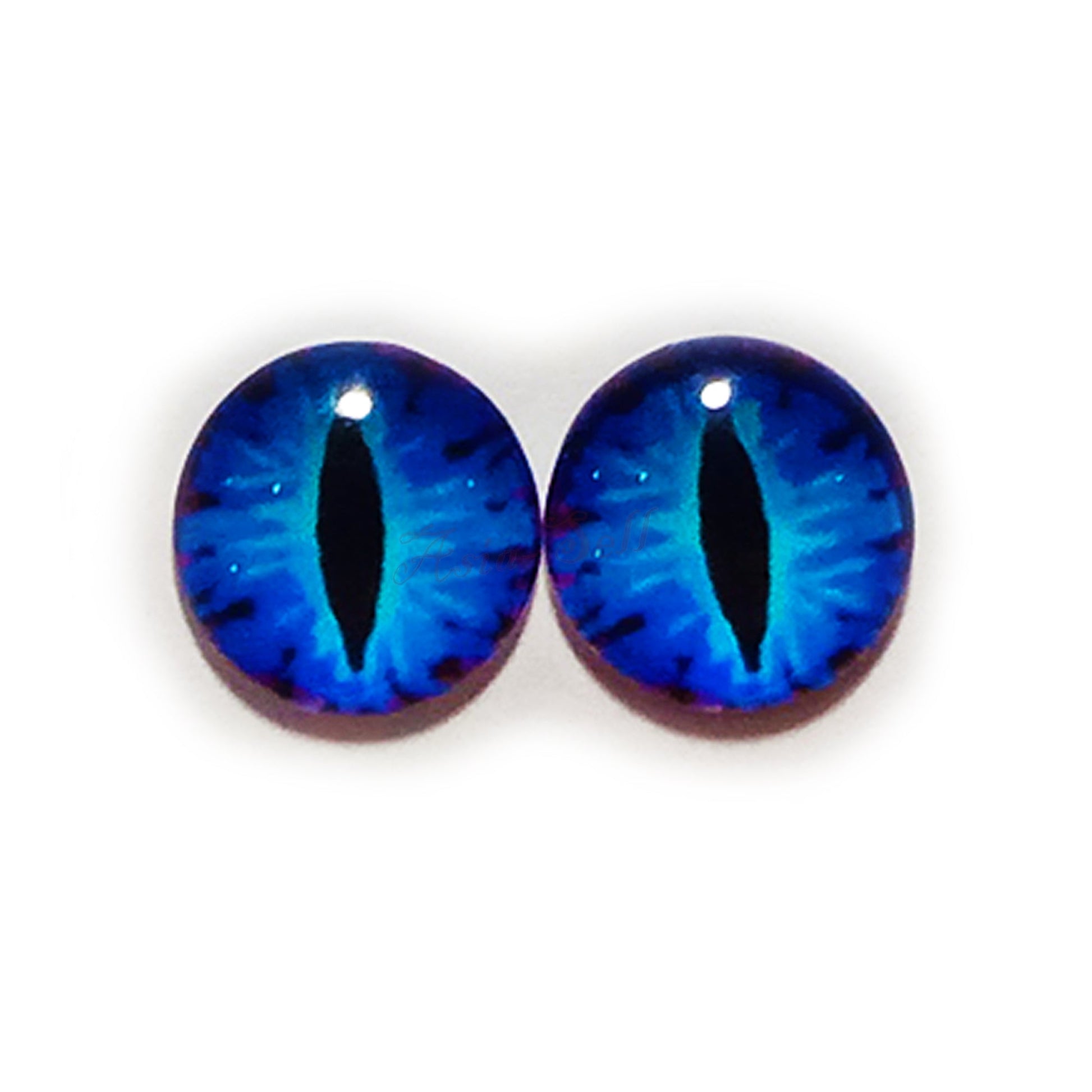 10x 6-12mm Glass Eyes - Blue Thin Pupils | Asia Sell