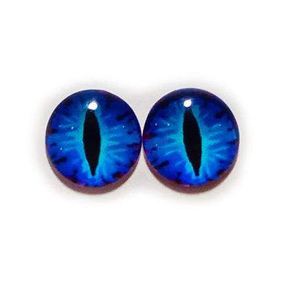 10x 6-12mm Glass Eyes - Blue Thin Pupils | Asia Sell