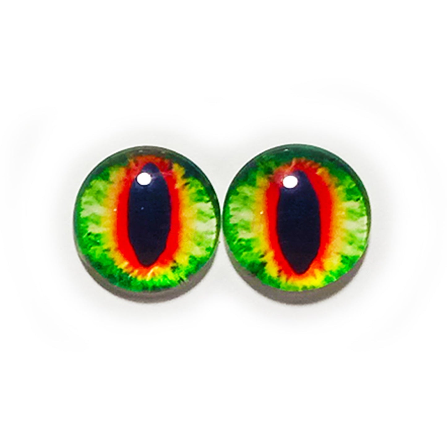 10x 6-12mm Glass Eyes - Green Lizard Eyes | Asia Sell