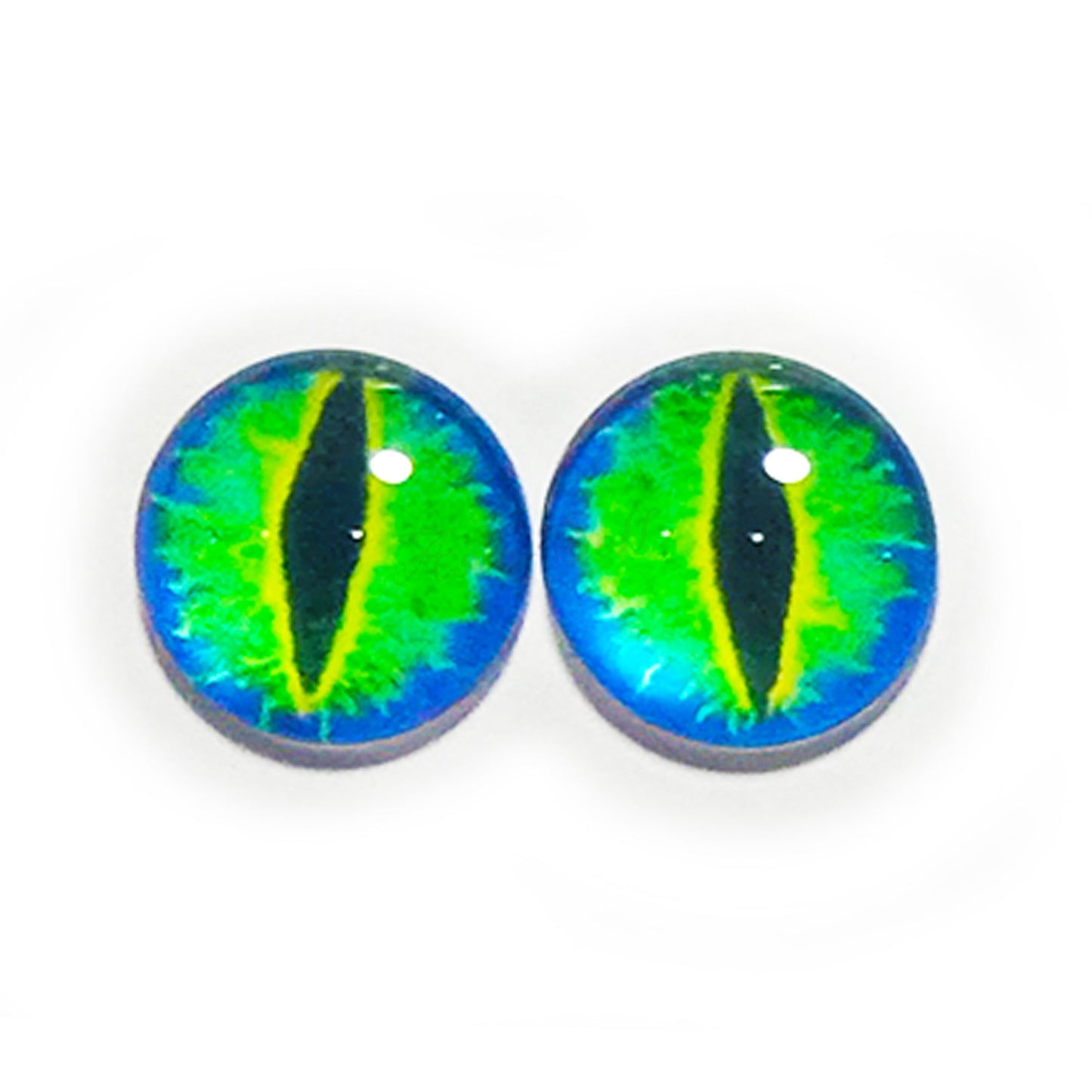 10x 6-12mm Glass Eyes - Green Cat Eyes | Asia Sell