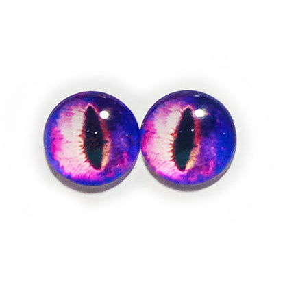 10x 6-12mm Glass Eyes - Purple Lizard Pupils | Asia Sell