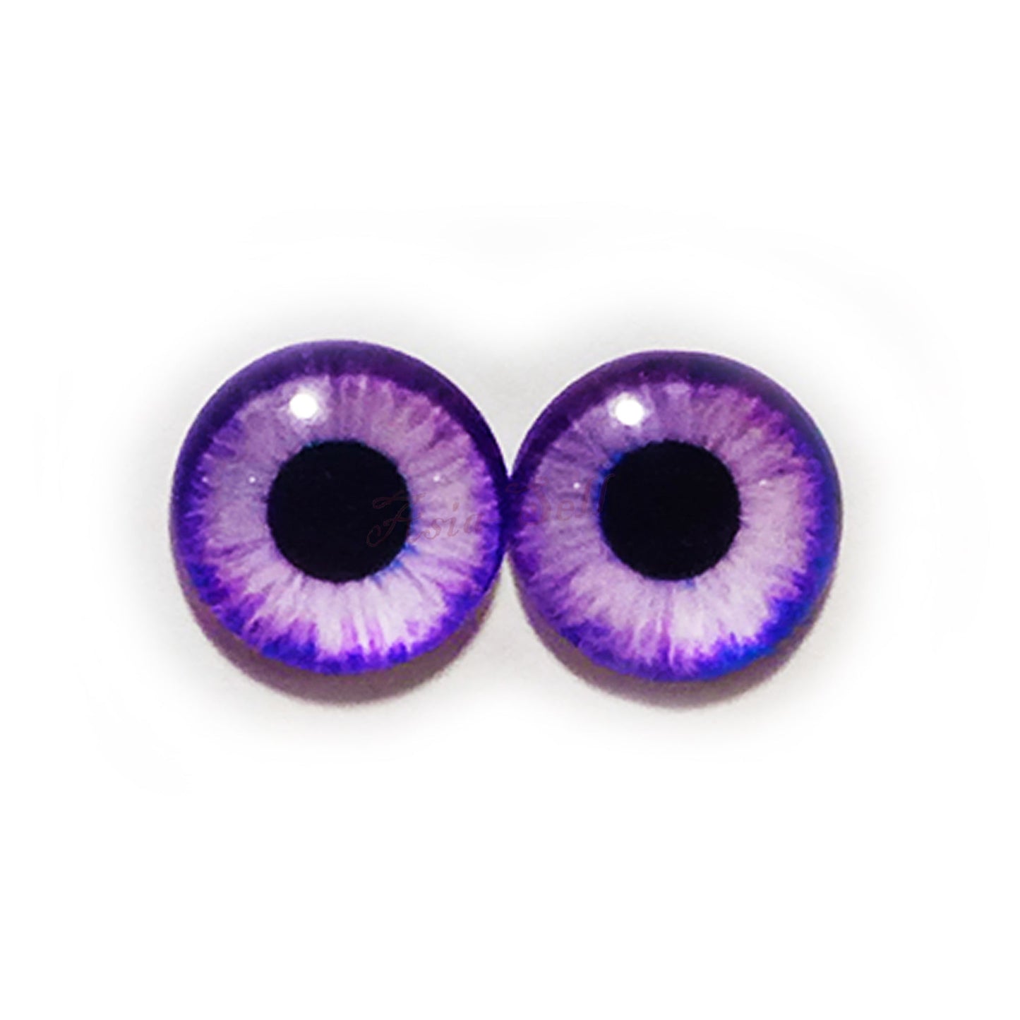10x 6-12mm Glass Eyes - Purple Round Pupils | Asia Sell