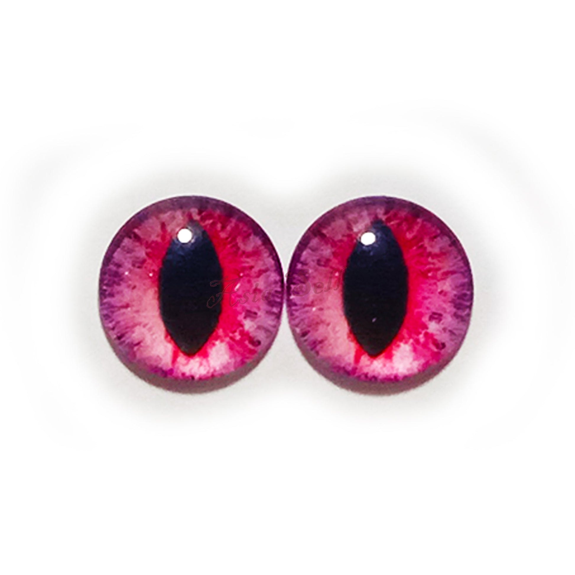 10x 6-12mm Glass Eyes - Red Cat Eyes | Asia Sell