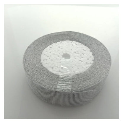 6mm-50mm Gold Silver Ribbon 22m Wedding Christmas Decoration Gift Wrapping Craft - Silver 25mm - Asia Sell