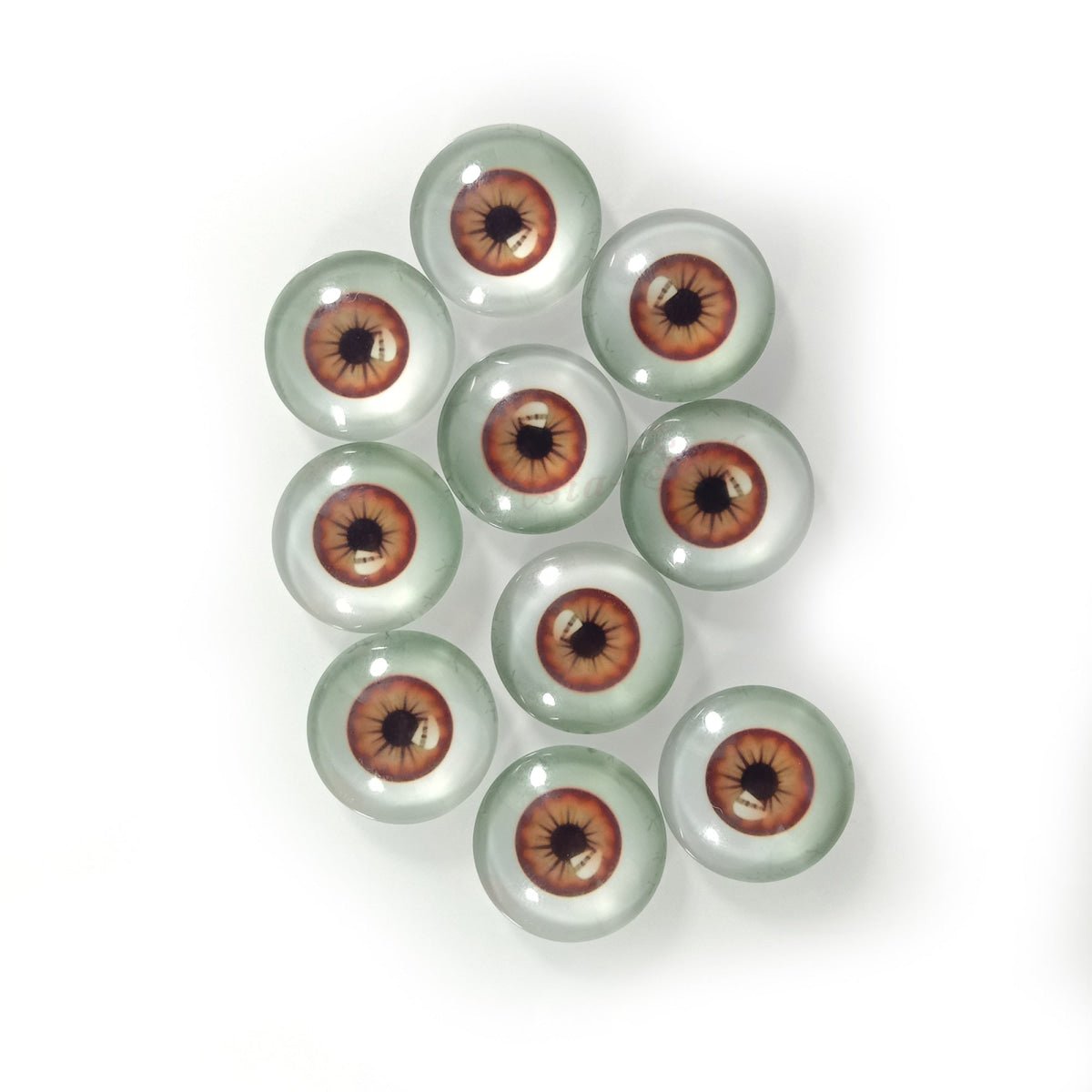 6mm 8mm 10mm 20mm Dolls Glass Human Eyes DIY Eyes Animal Dome Cabochons Flatback - 30pcs 20mm Light Brown - Asia Sell