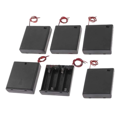 6pcs 4x1.5V AA Battery Holder 6V ON/OFF Switch 2 Wire Lead Case Box 4xAA 1.5V - Asia Sell