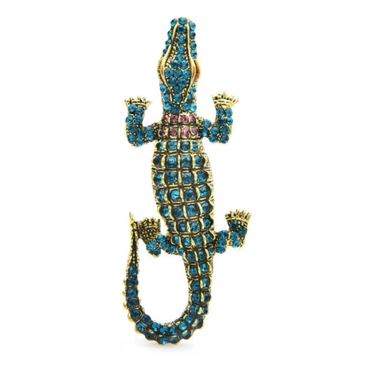 7.5cm Rhinestone Crocodile Pin-Backed Brooch Women Metal Classic Animal Fish Brooch Gifts | Main Image | Asia Sell