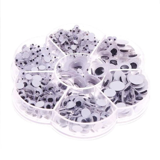 710x Boggle Eyes Moving Eyeballs Googly Eyes DIY Art Craft 4/5/6/7/8/10/12mm Plastic - - Asia Sell