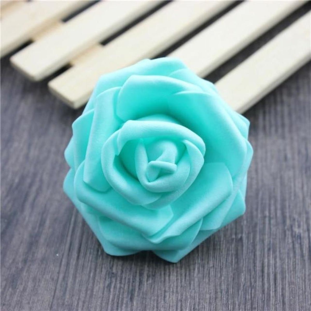 7.5cm Artificial Fake Flowers Foam Rose Head For Wedding Decorations DIY Wreaths - 40pcs Tiffany Blue - Asia Sell