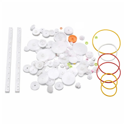 75pcs Plastic Crown Single Double Worm Gear Belt Pulley DIY Set Gears Motor