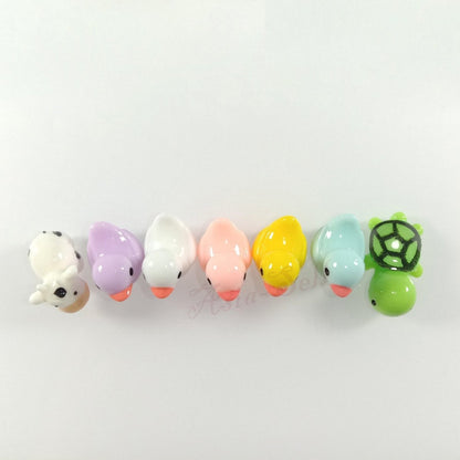 7pcs/10pcs Miniature Mini Garden Cow Rabbit Turtle Duck Animal Figurines Craft Toys - 7pcs Mixed - Asia Sell