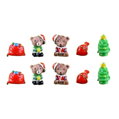 7pcs/10pcs Miniature Mini Garden Cow Rabbit Turtle Duck Animal Figurines Craft Toys - Christmas Bears Trees - Asia Sell