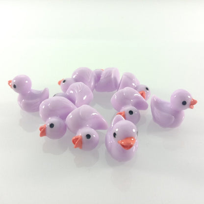 7pcs/10pcs Miniature Mini Garden Cow Rabbit Turtle Duck Animal Figurines Craft Toys - Purple Ducks - Asia Sell