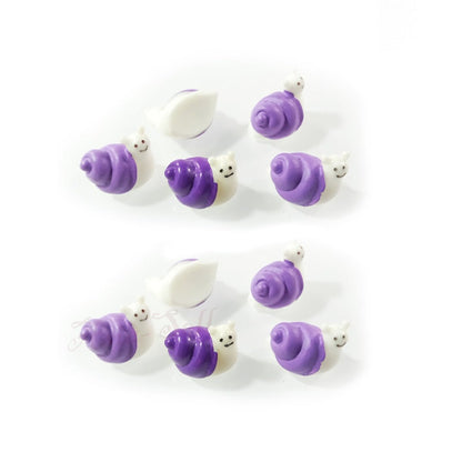 7pcs/10pcs Miniature Mini Garden Cow Rabbit Turtle Duck Animal Figurines Craft Toys - Purple Snails - Asia Sell