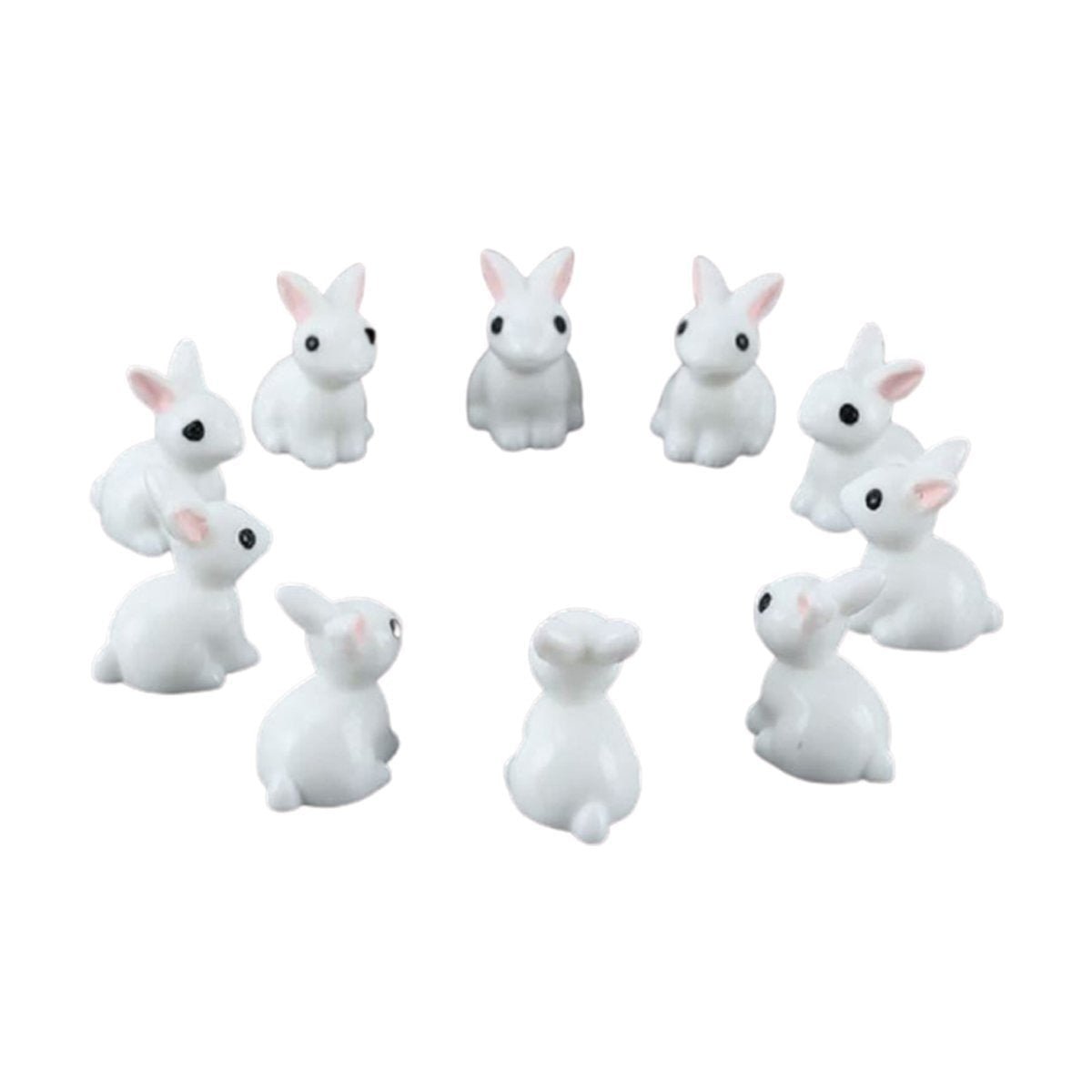 7pcs/10pcs Miniature Mini Garden Cow Rabbit Turtle Duck Animal Figurines Craft Toys - Rabbits - Asia Sell