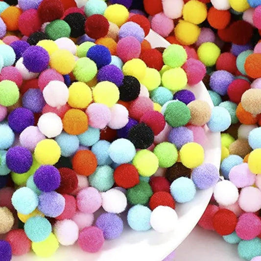 8mm-30mm Mixed Colour Pompoms Soft Fluffy Plush Balls Crafts Toys DIY - 8mm 500pcs - Asia Sell