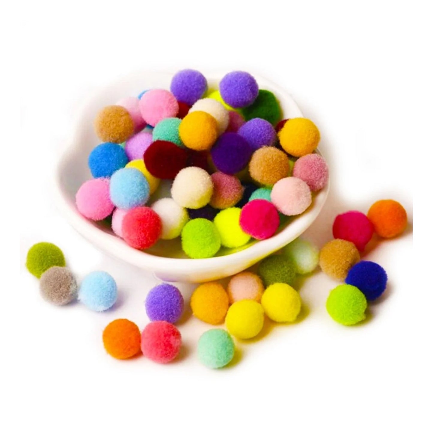 8/10/15/20/25/30mm Mixed Colour Pompoms Soft Fluffy Plush Balls Crafts Toys DIY - 8mm 500pcs - Asia Sell